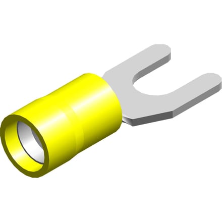 M6 Gele Vork Terminal 4.0-6.0mm² PVC Geïsoleerd - CE020304 [100 Stuks]