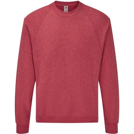 Fruit Of The Loom Heren Raglan Mouwen Belcoro® Sweatshirt (Heather Rood)