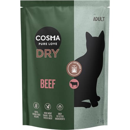2kg Cosma Extruded Droogvoer Rund Katten Droogvoer