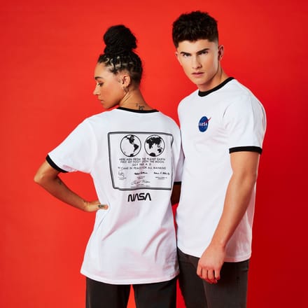 NASA 1969 Unisex T-Shirt - White / Black Ringer - L
