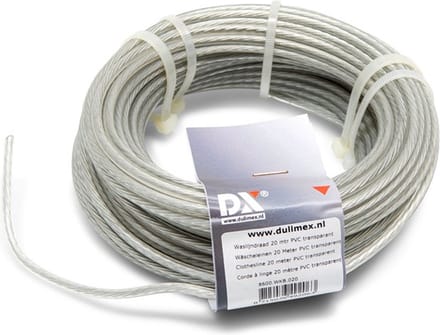 Dulimex waslijndraad 10 meter PVC transparant