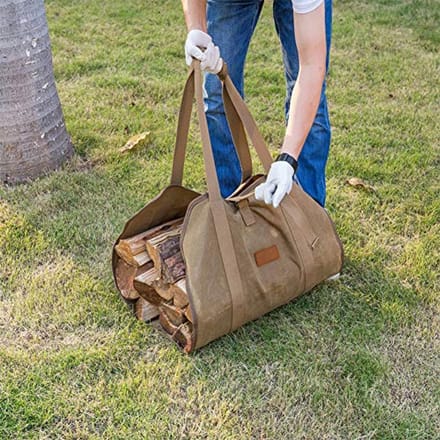 Duurzame Brandhout Tas voor Open Haard - Gewaxt Canvas Houtdrager