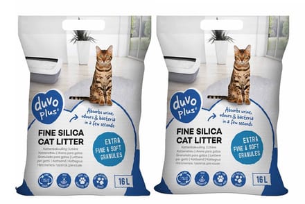 kattenbakvulling - Silica - Premium fijne Silica - wit 2 x 16 l