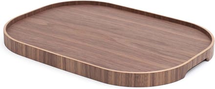 Bosign - CurveLine -Dienblad - Walnoothout - Anti-slip - Large - 47 x 34 x 3 cm