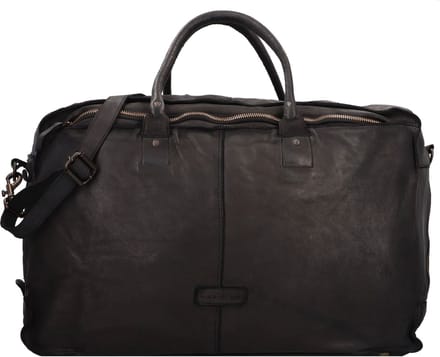 HAROLD'S Leren reistas Submarine Travelbag Black zwart