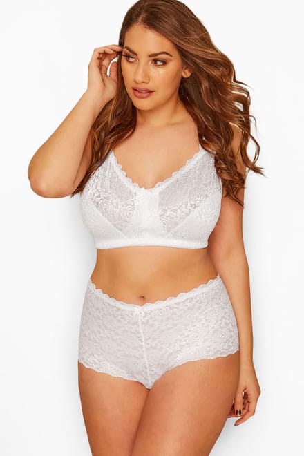 Yours Kanten Bh Zonder Beugel In Wit Bestsellersize 110F