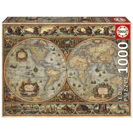 Puzzel - EDUCA - Orbis Terrarum - 1000 stukjes - Thema Reis en kaarten - Gemengd
