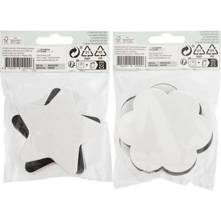 Canvas Nassau fine art ster en bloem 7,5cm magnetisch 4 stuks