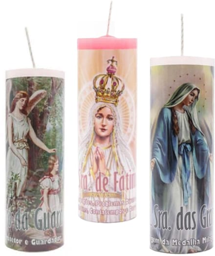 7 dagen kaars set van 3 - O.L.V. van Fatima Kaars - Beschermengel Kaars - Dankbaarheids Kaars