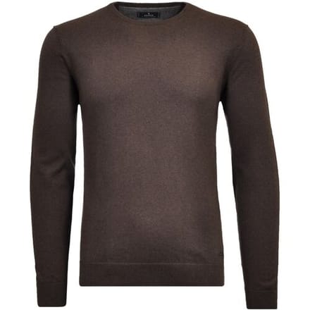 Ragman Trui Supersoft Knit Pullover Knitted Elbow Patches Bruin / male