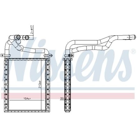 Kachelradiateur, interieurverwarming NISSENS 707191