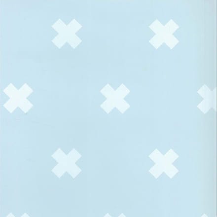Fabulous World Behang Cross lichtblauw en wit 67104-4
