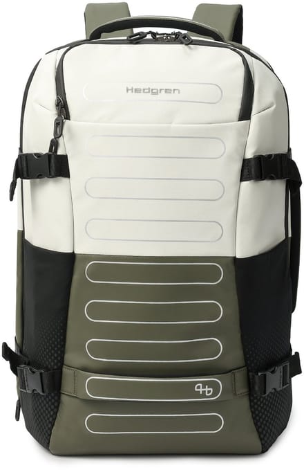 Hedgren Trip L P Reiserugzak 15,6 inch met RFID-bescherming – Groot – Grey/Olive