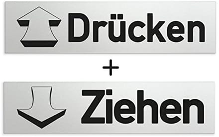 Aluminium Deurbordje Set met Druk en Trek 160 x 40 mm - Zelfklevend