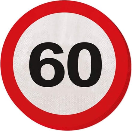Folat - Servetten - Verkeersbord 60 (20 stuks)