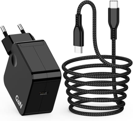 Krachtige Oplader - GaN Snellader - Drones Camera's - 65 Watt Vermogen - Compact Formaat - Zwart