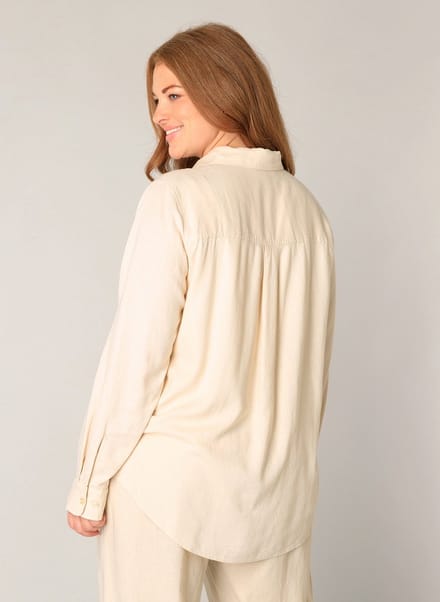 BASE LEVEL CURVY Yaella Shirts - Light Beige - maat 2(50)