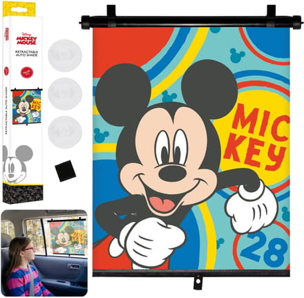 DISNEY Mickey Mouse Zonnescherm, zonwering voor de auto, raamkap 36x45 cm