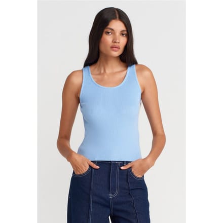 Geribbelde Mouwloze Gebreide Camiblouse