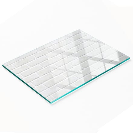 Decoratieve serveerplank van glas met baksteenmotief, 80x52 cm