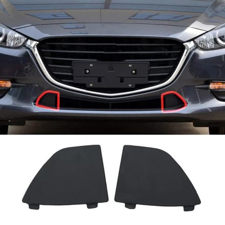 2 stuks Voorbumper Ondergrille Sleepoogafdekkingen Voor Mazda 3 2017-2018 B63B-50-101 black