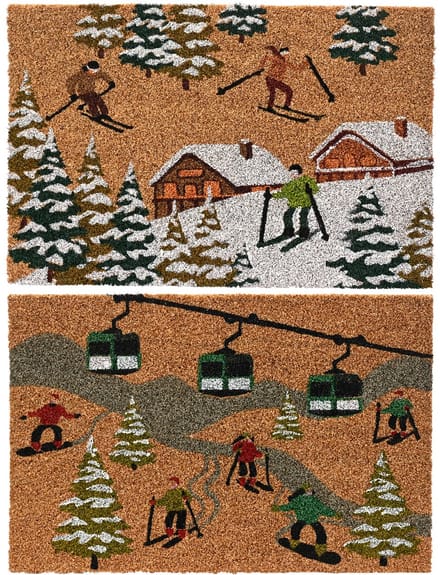 Decoris - Deurmat Kerst - Kokosvezel - 60x40x1,5 cm set van 2