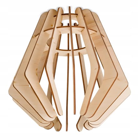Houten Lampenkap E27 Diamant Stijl - Natuurlijk Hout