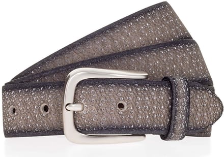 b.belt riem Tessa Gold Ledergürtel W100 White - Silver Metallic beige