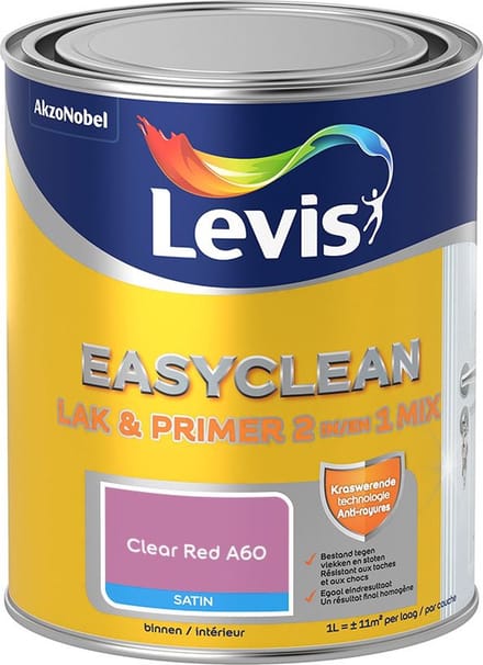 Levis - Easyclean Lak & Primer 2-In-1 Mix - Clear Red A60 - Mengverf - 1 L