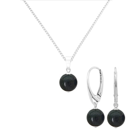 ARLIZI 2082 Sieraden set groene goudsteen hanger - sterling zilver