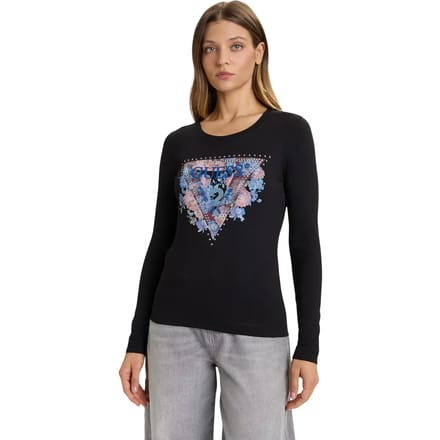 Dames-T-shirt Guess Peony Triangle