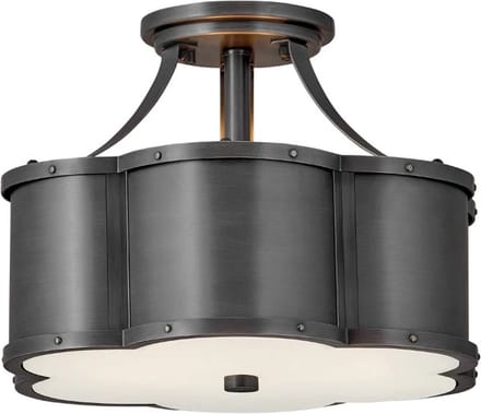 Hinkley LED Plafondlamp Chance | 2X E27 Max 60W | Dimbaar | Blackened Brass