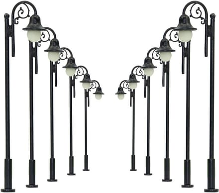 10 Stuks H0 Modelspoor Verlichting LED Straatlantaarns Warm Wit Schaal 1:87