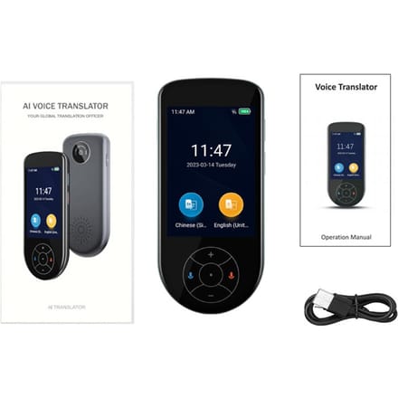 V600 Taalvertaler Apparaat 3,5  Vertaalmachine Ondersteunt 130+ Talen Direct Tweerichtings zilvergrijze kleur