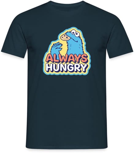 Sesamstraat Koekiemonster Altijd Hongerig T-Shirt Heren