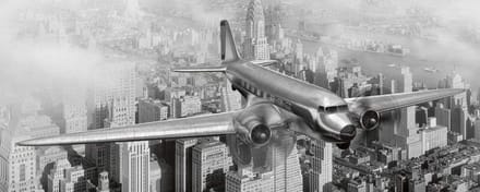 Fotobehang - Airplane 375x150cm - Vliesbehang