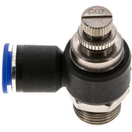 L-stuk Regelventiel 12 mm - G1/2'' Regeling-Uit Messing/Nylon
