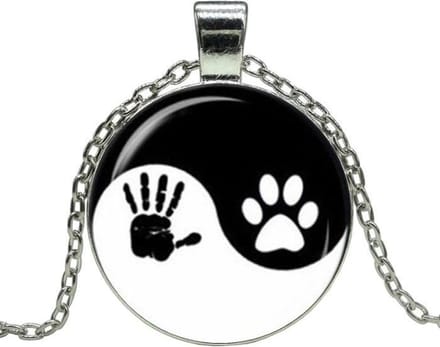 Fako Bijoux® - Ketting - Cabochon - Yin Yang - Hand & Poot
