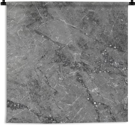 Wandkleed - Wanddoek - Marmer - Grijs - Wit - 90x90 cm - Wandtapijt