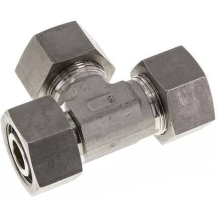 25S RVS L-vorm Snijringkoppeling Draaidoorvoer 400bar Verstelbaar ISO 8434-1