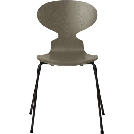 Fritz Hansen Ant Stoel - olive green - zwart