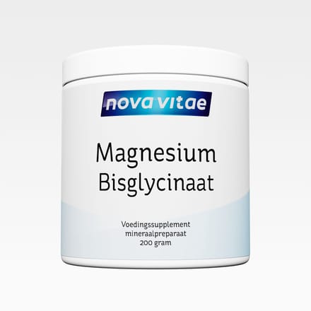 Nova Vitae - Magnesium Bisglycinaat - Poeder - 11% Elementair Magnesium - 200 gram = 400 capsules
