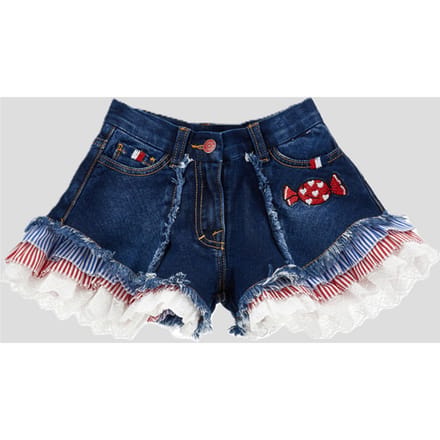 korte broek in denim blauw kind