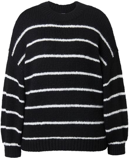 Studio Untold - Dames - Trui oversized strepen - Zwart - Maat 42+