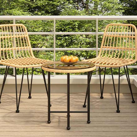 vidaXL - Eettafel - Ø50 - cm - gehard - glas - en - staal