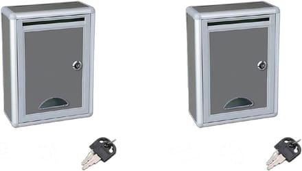 Afsluitbare Brievenbus - Postkast Wandmontage - Veilig Post Ontvangen - Grote Capaciteit - 21.5 x 10.5 x 28.5 cm - Zilver