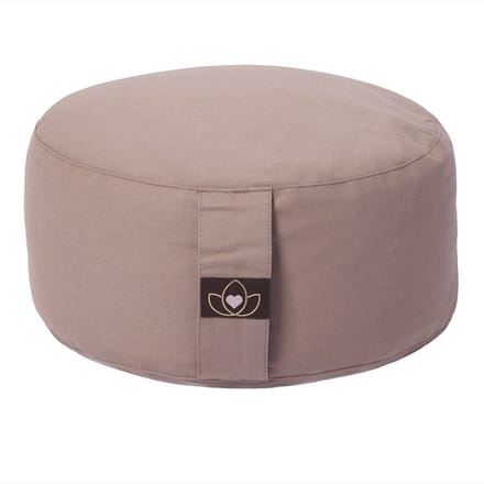 Meditatiekussen eco taupe rond - Lotus | Yoga kussen