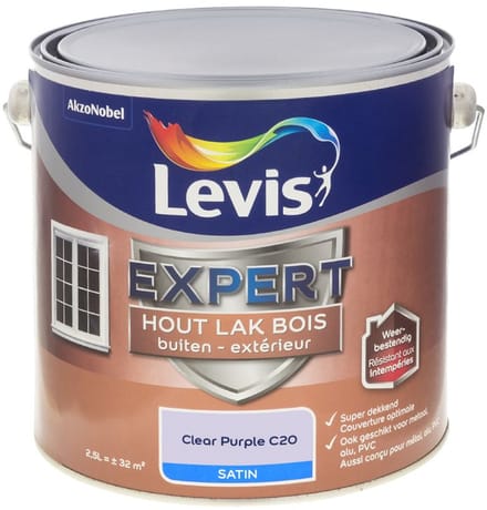 Levis - Expert Hout Lak Buiten Satin Mix - Clear Purple C20 - Mengverf - 2,5 L