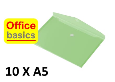 10 x Enveloptas Office Basics - A5 - dwars - groen