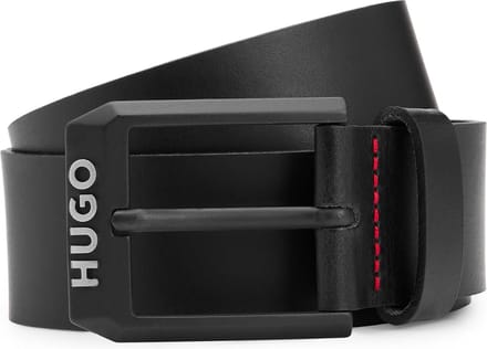 HUGO Leren Riem Gelio-B Sz40 Leather Belt W100 Black Zwart